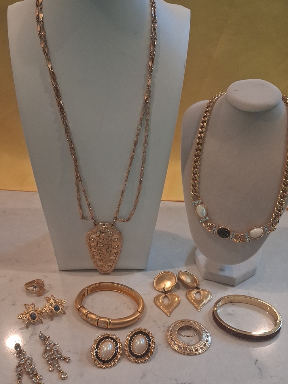 Quality Goldtone Jewelry Featuring Talbot Bracelet, Signed Earrings Etc